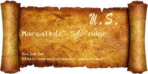 Marsalkó Sándor névjegykártya
