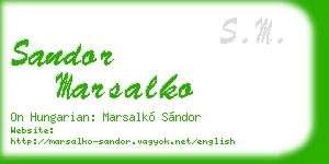 sandor marsalko business card
