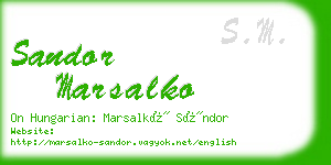 sandor marsalko business card